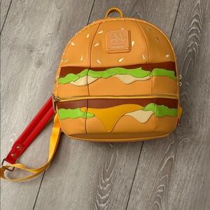 Loungefly Burger Backpack with Red Strap new no tags